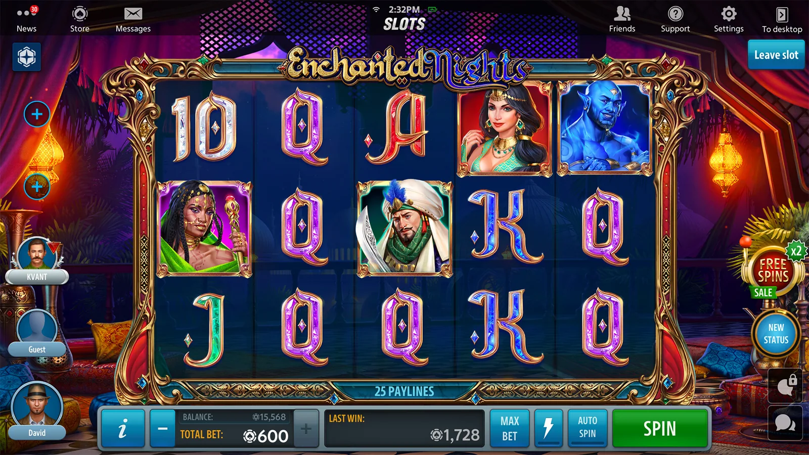 Tampilan permainan slot bertema cerah di JENIUSTOTO